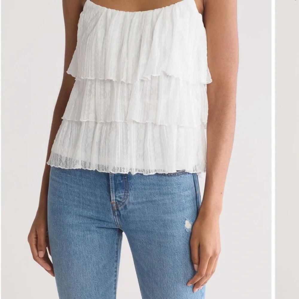 Lush White Layered Tank Top - Picture 1 of 3